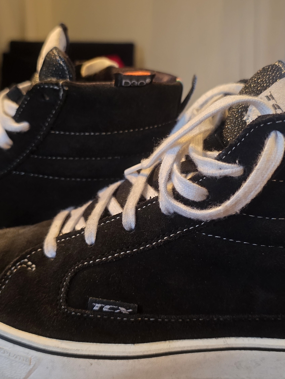 TCX Street 3 Black Suede High-Top Sneakers with White Laces - TCX